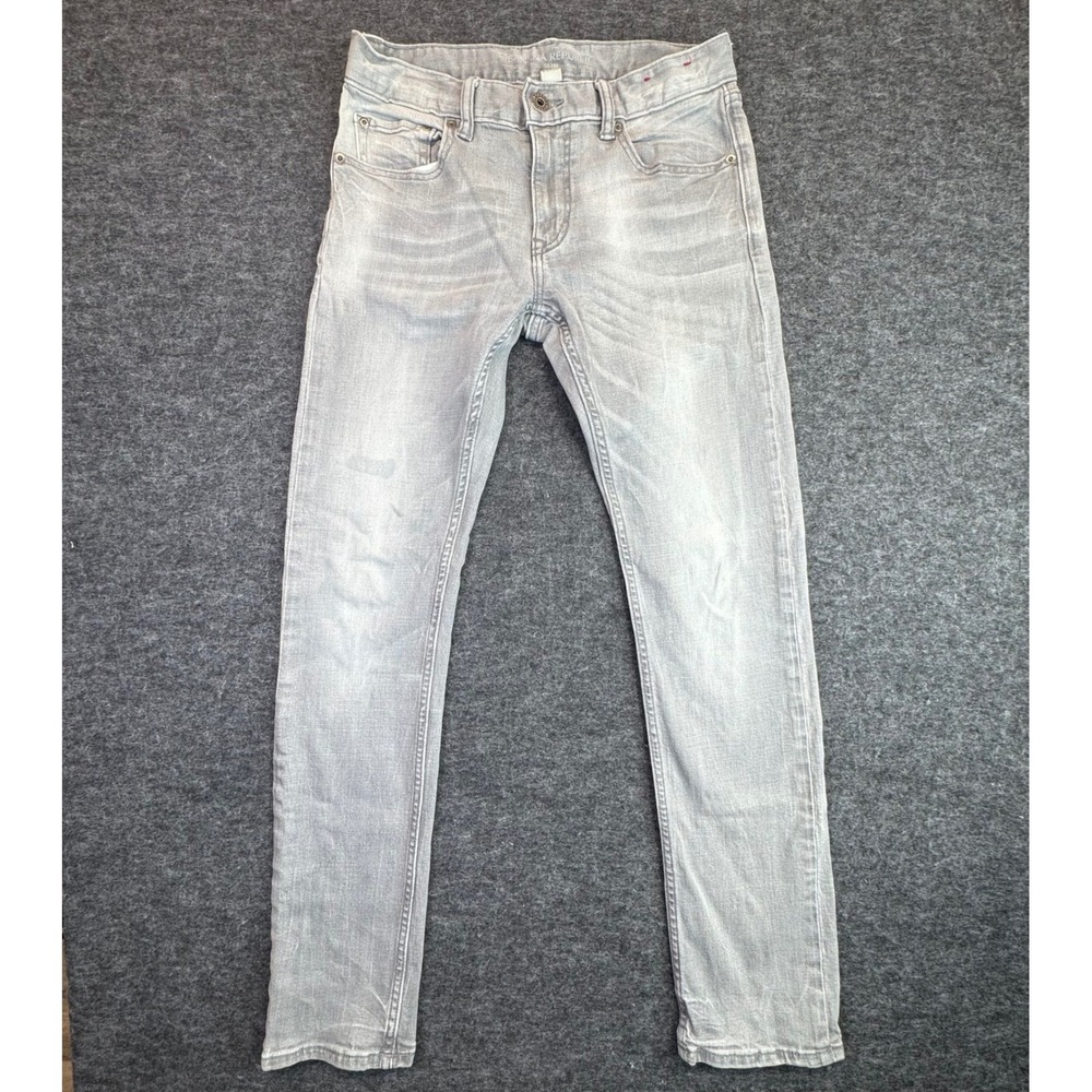 Banana Republic Slim Jeans Mens Fit 28x30 Light Grey SL Brigton‎ Stretch Denim